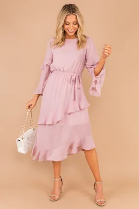 All Yours Lavender Purple Tiered Midi Dress