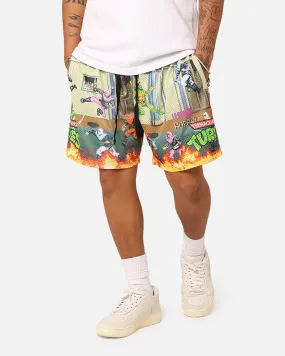 American Thrift X Teenage Mutant Ninja Turtles Arcade Retro Mesh Shorts Tan/Multi