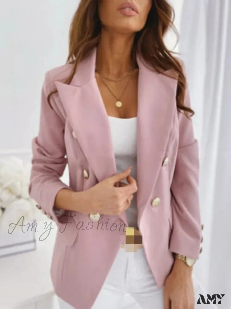 Amy Fashion - Office Black Ladies Blazer Long Sleeve Blazer