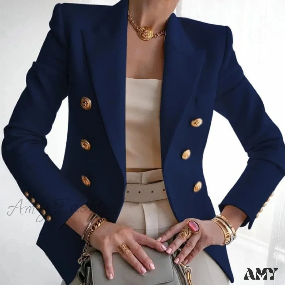 Amy Fashion - Office Ladies Workwear Fashion Long Sleeve Blazers