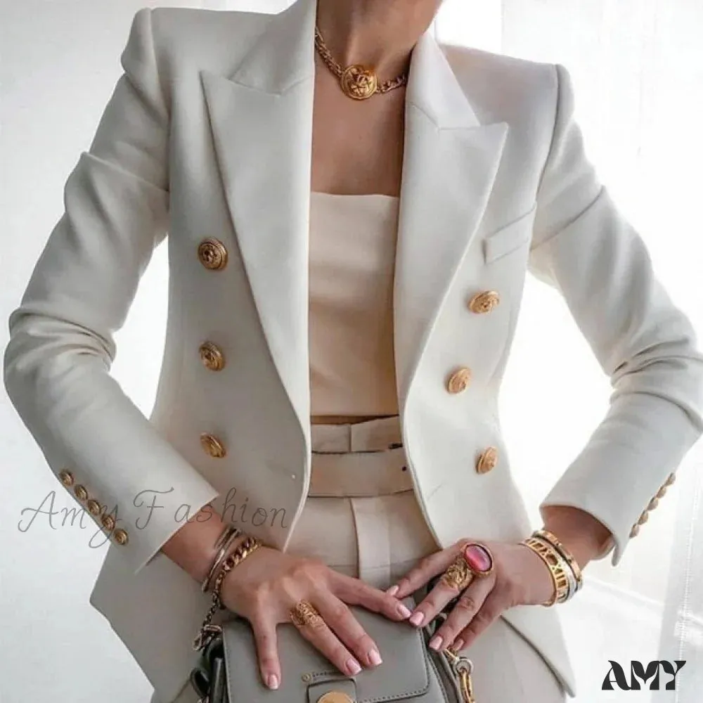 Amy Fashion - Office Ladies Workwear Fashion Long Sleeve Blazers