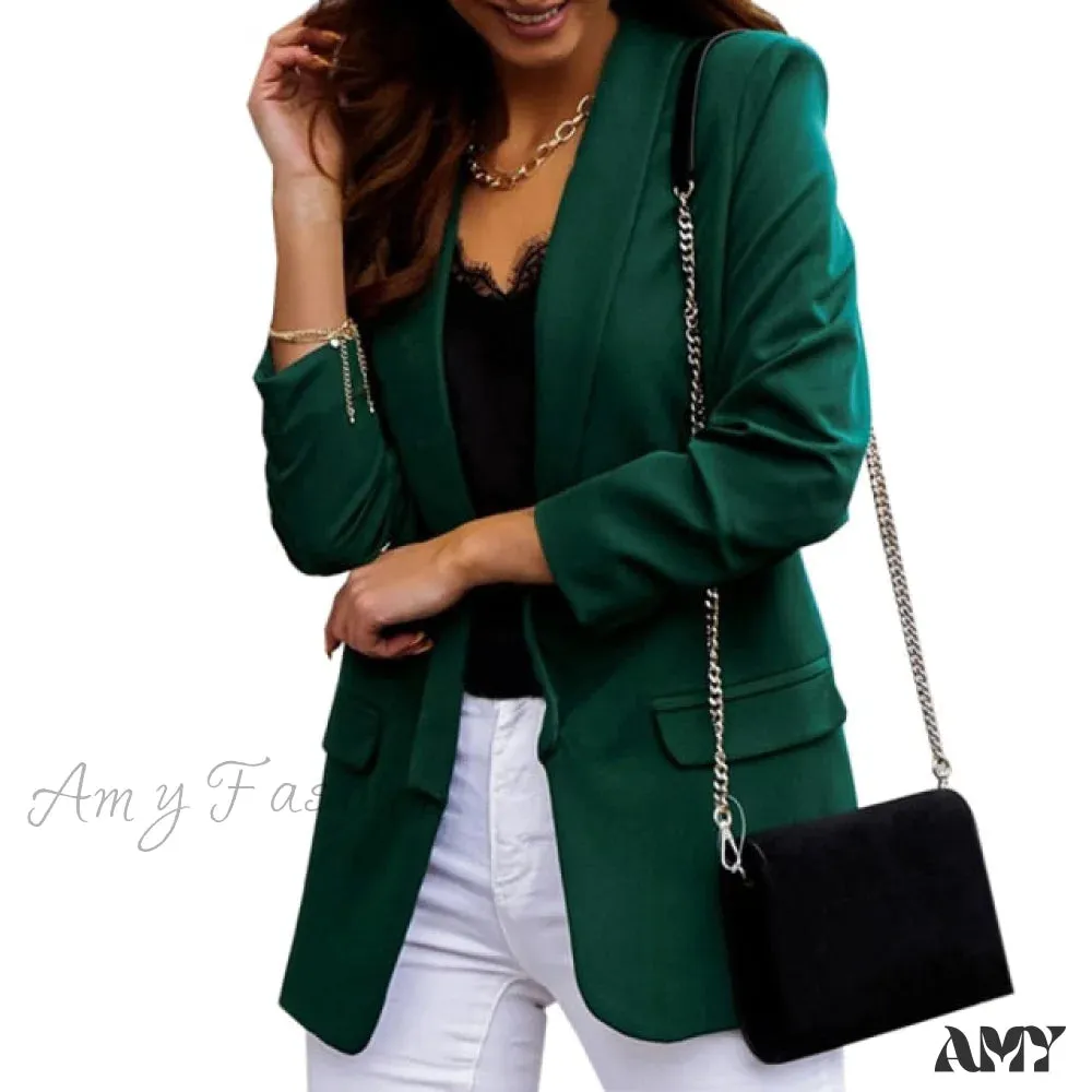 Amy Fashion - Office Ladies Workwear Fashion Long Sleeve Blazers