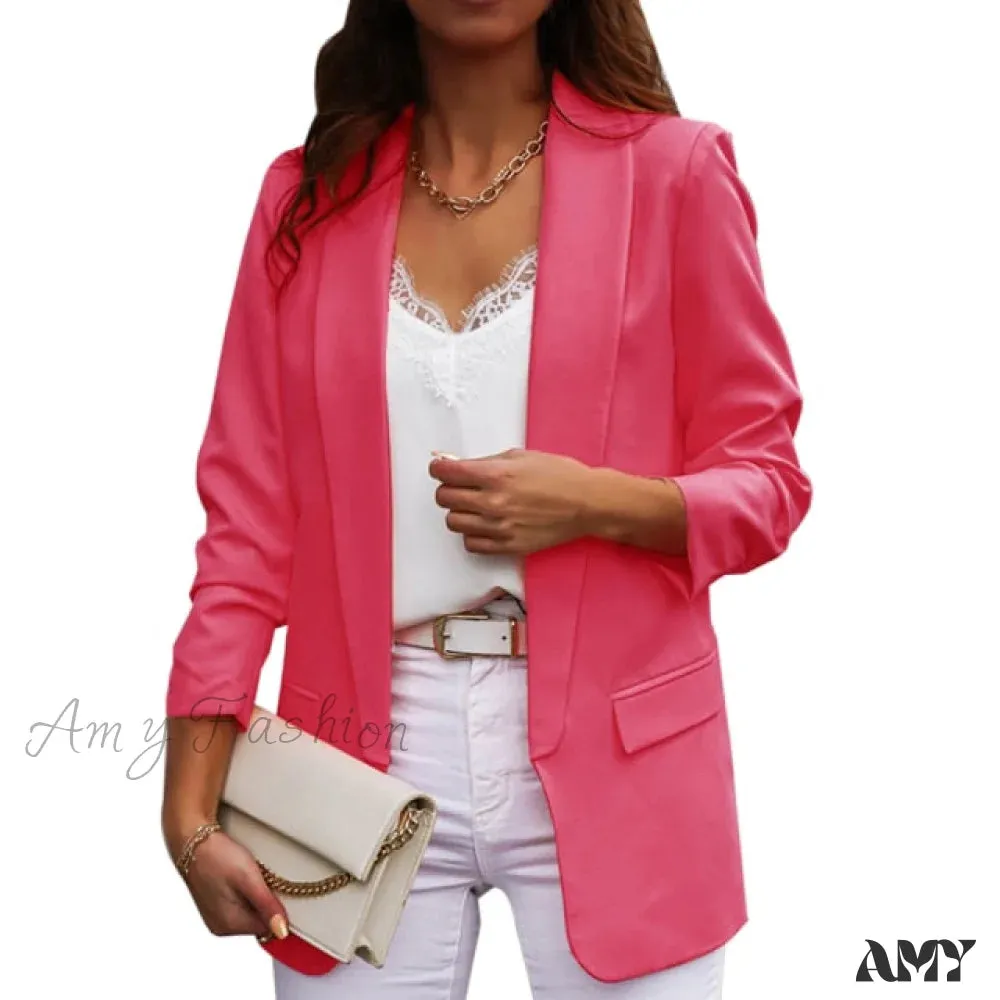 Amy Fashion - Office Ladies Workwear Fashion Long Sleeve Blazers