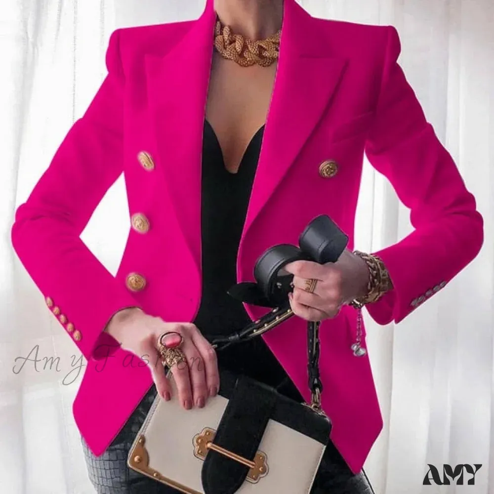 Amy Fashion - Office Ladies Workwear Fashion Long Sleeve Blazers