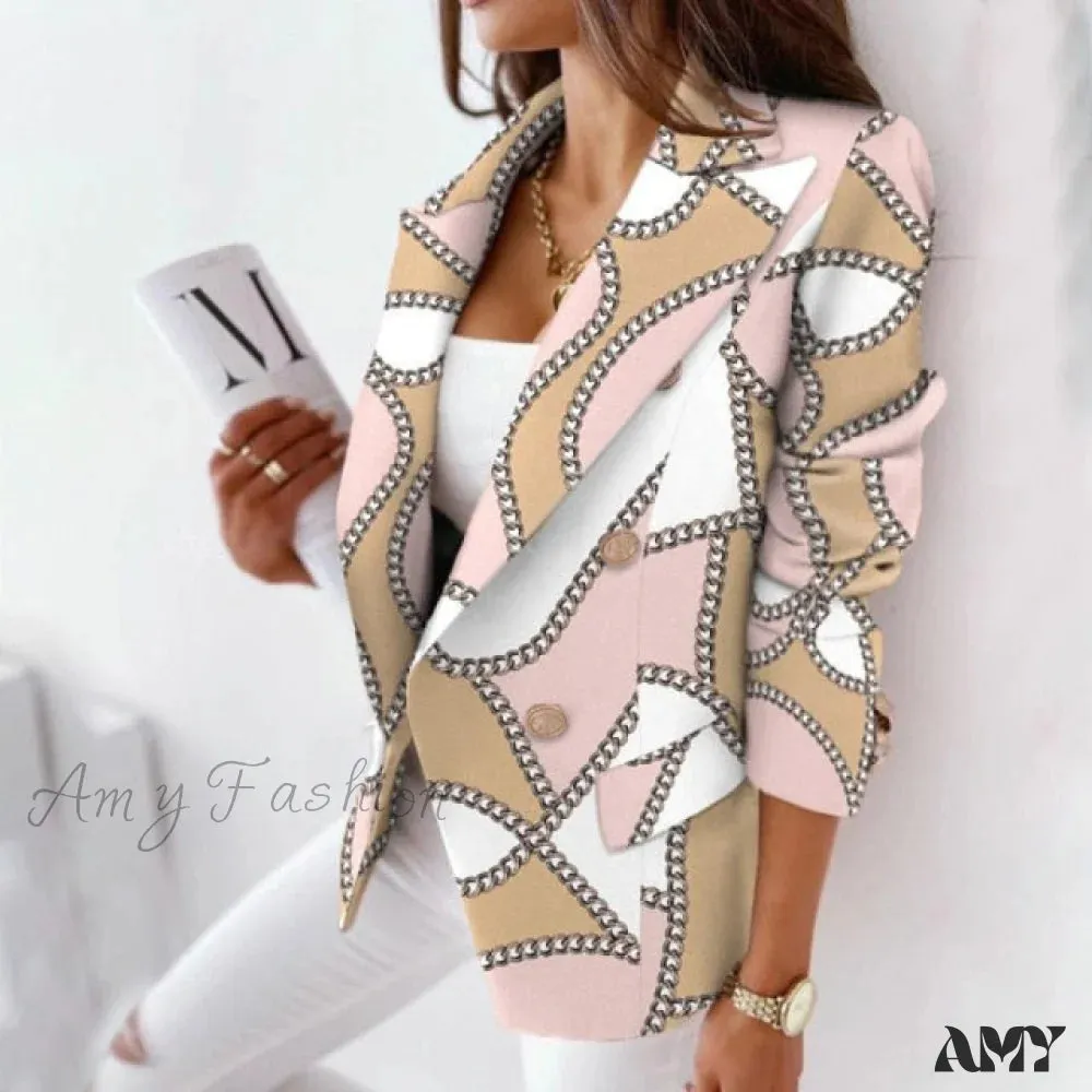 Amy Fashion - Turn-Down Collar Casual Simple Long Sleeve Blazer