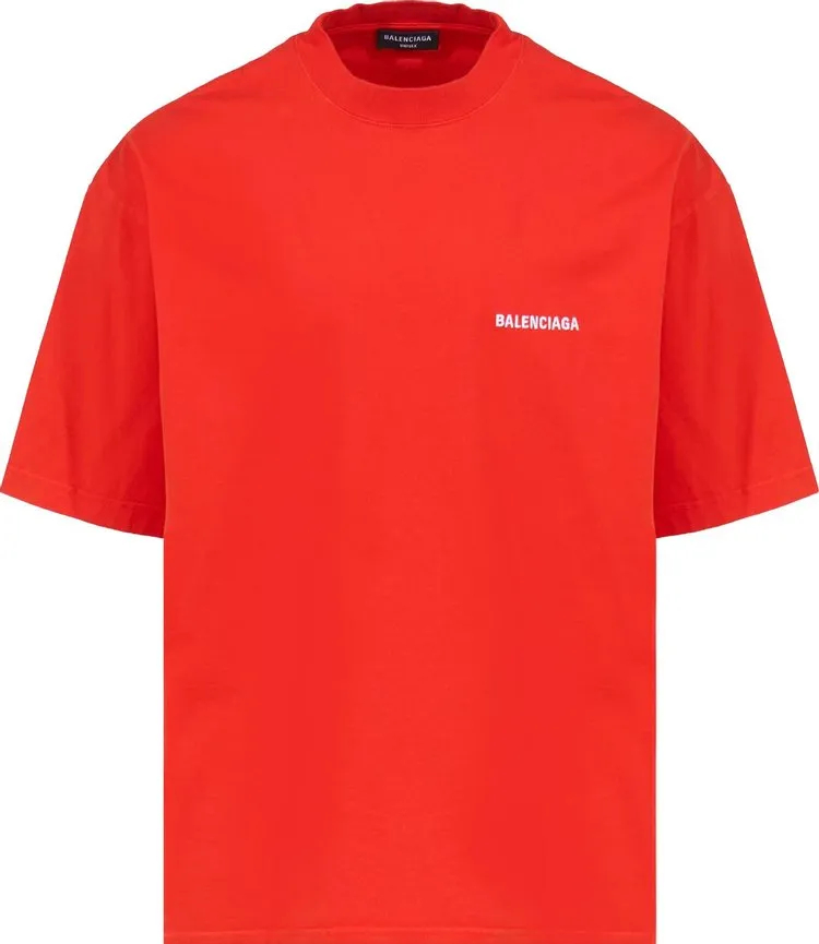 Balenciaga Medium Fit T-Shirt 'Bright Red/White', Red