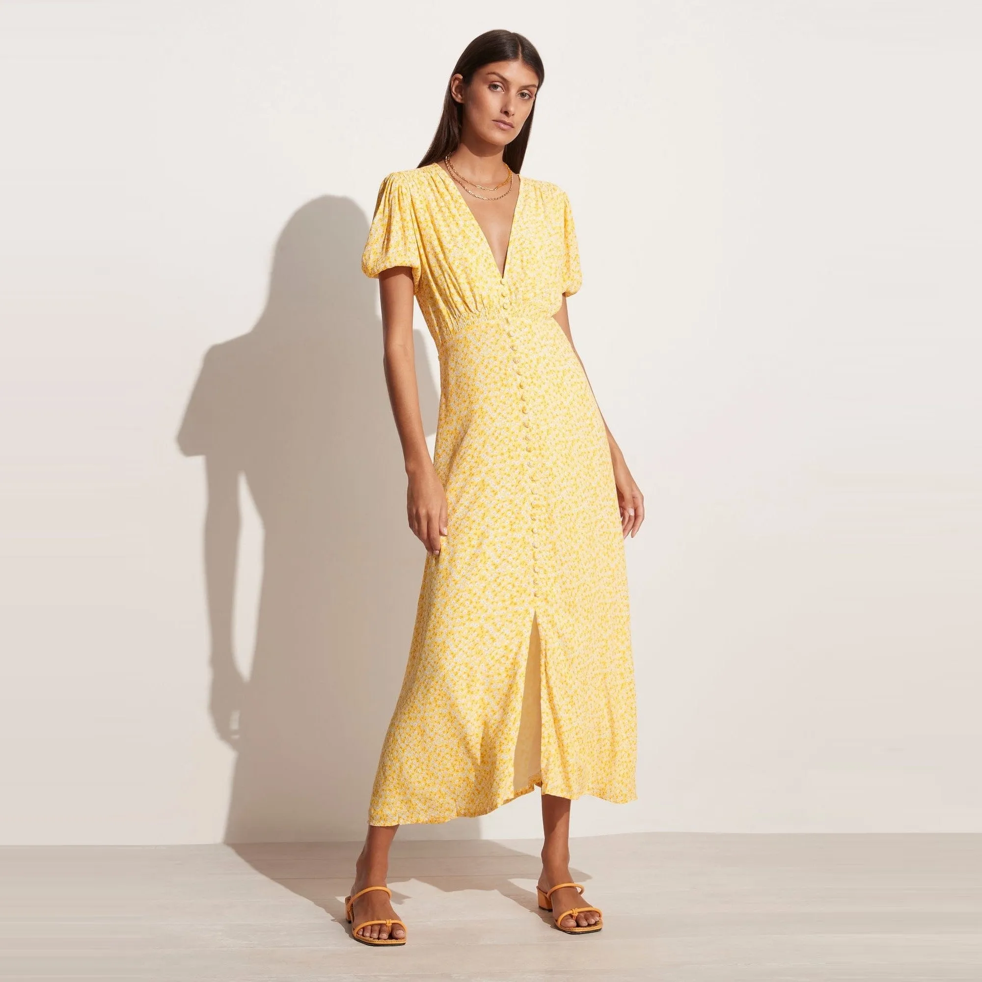 Bellavista Midi Dress (Careyes Floral Marigold)