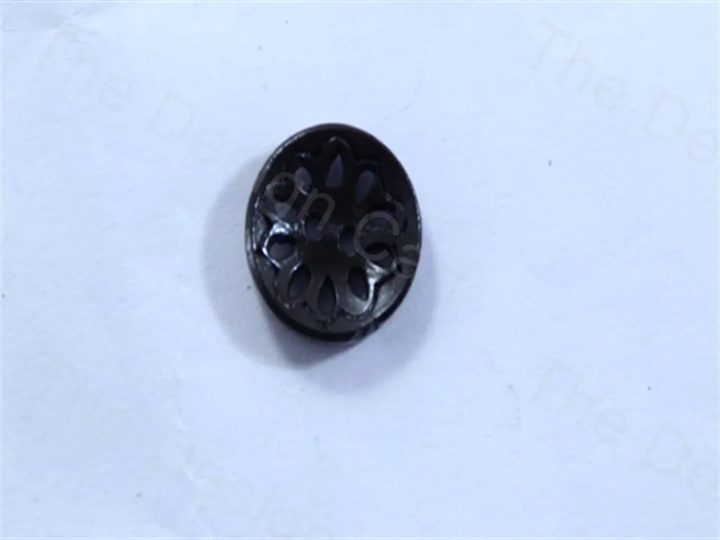 Black Round Designer Holes Design Carved Wooden Buttons