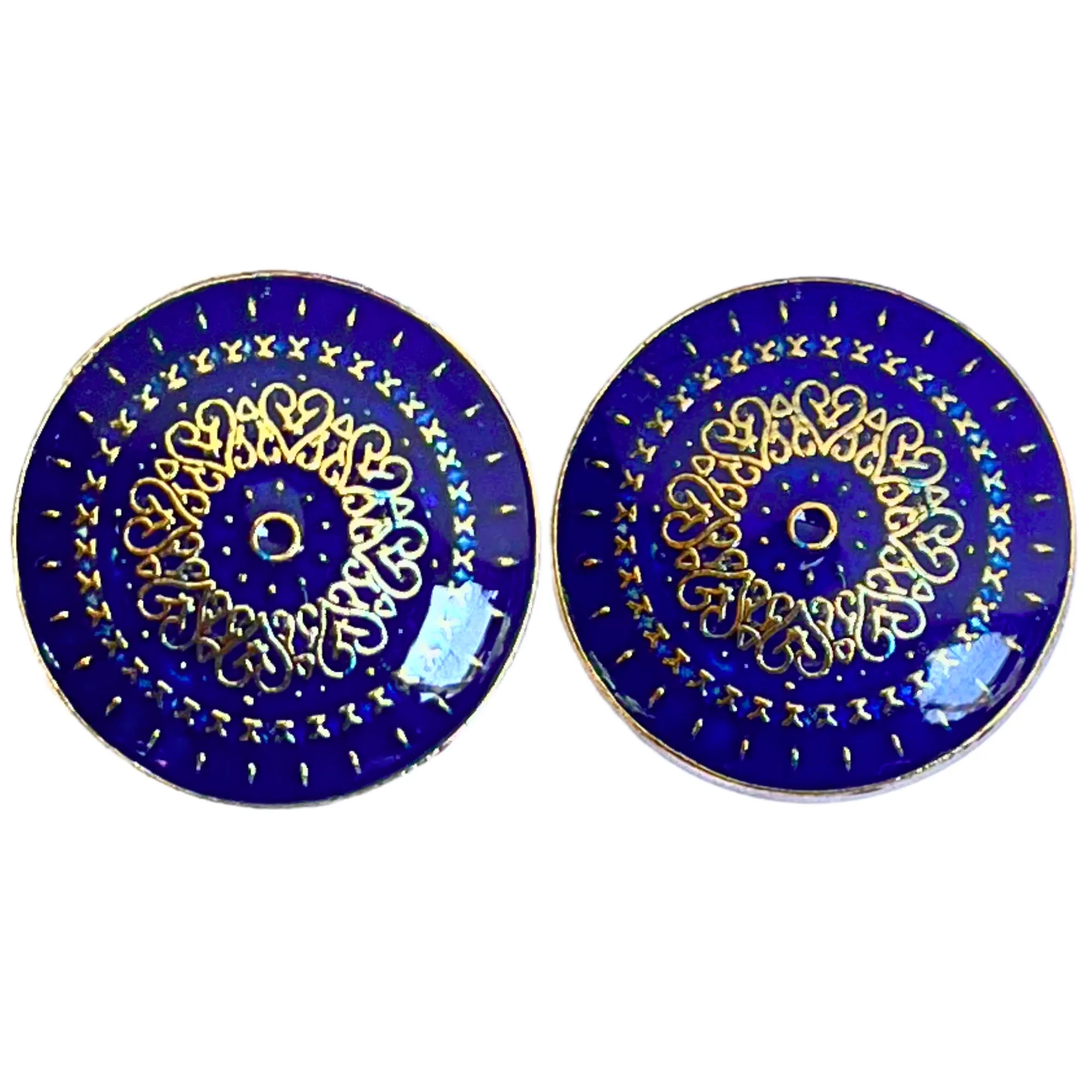 BLue Color Traditional Designer 1 Hole Metal Buttons