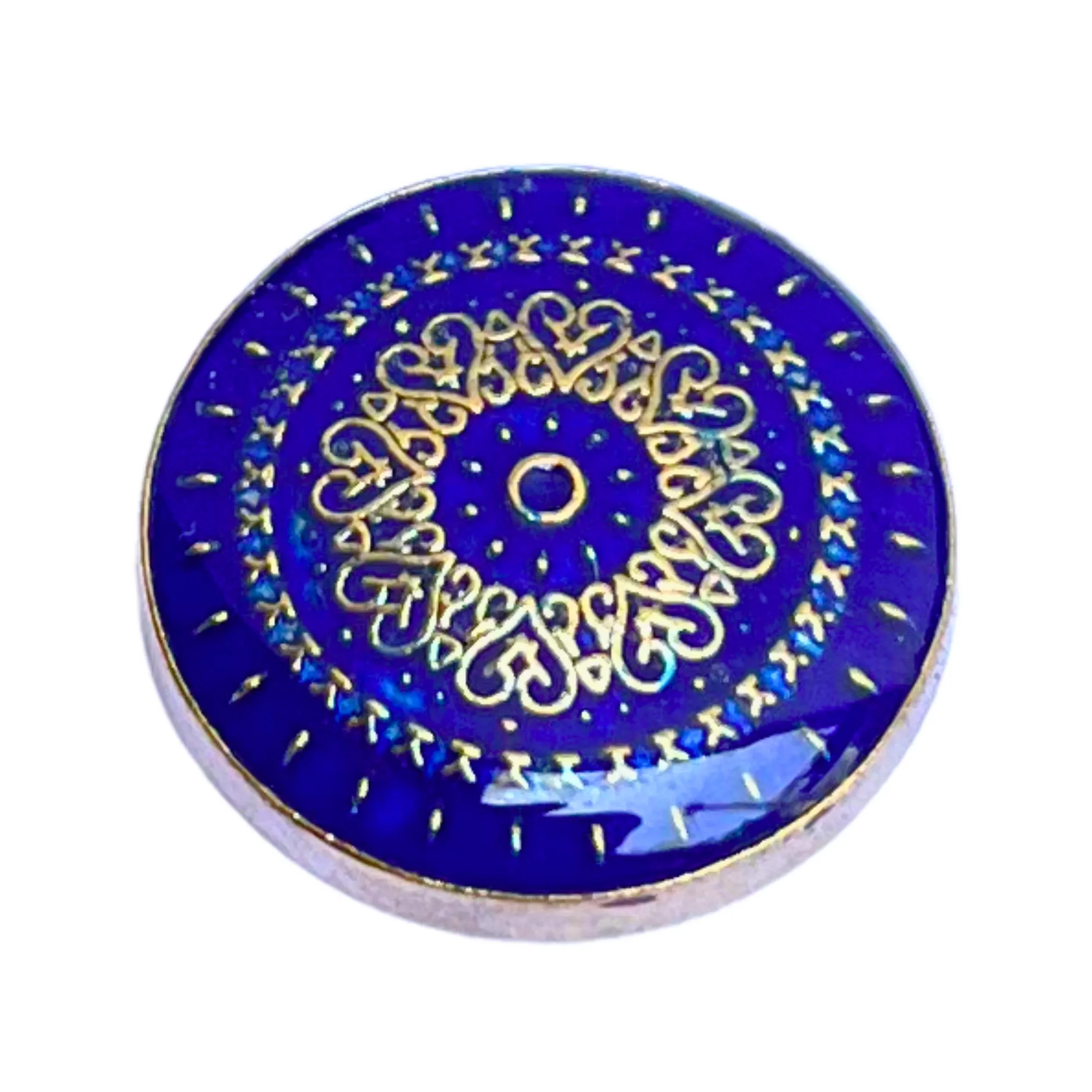 BLue Color Traditional Designer 1 Hole Metal Buttons