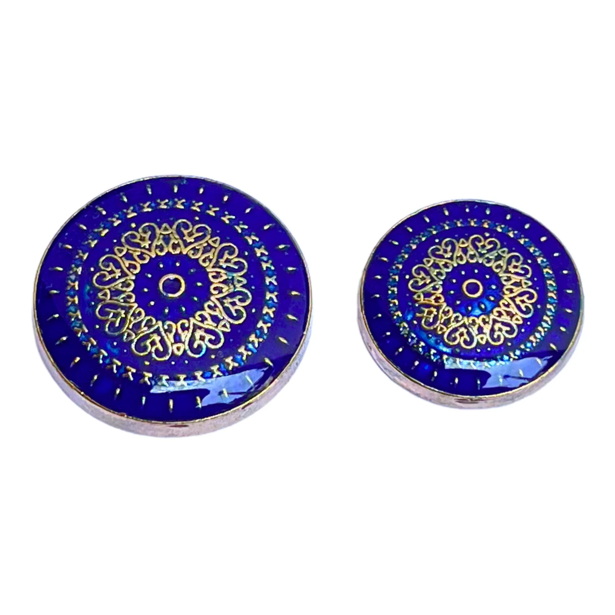 BLue Color Traditional Designer 1 Hole Metal Buttons