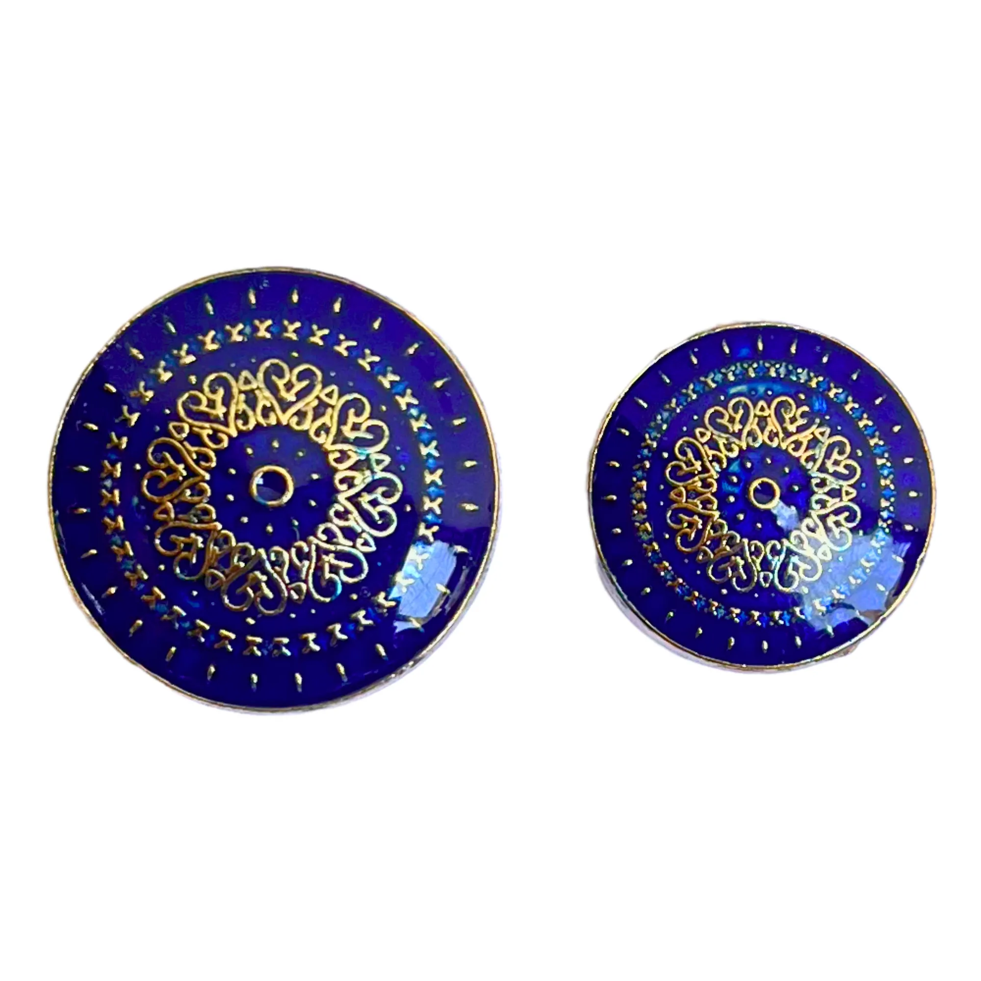 BLue Color Traditional Designer 1 Hole Metal Buttons