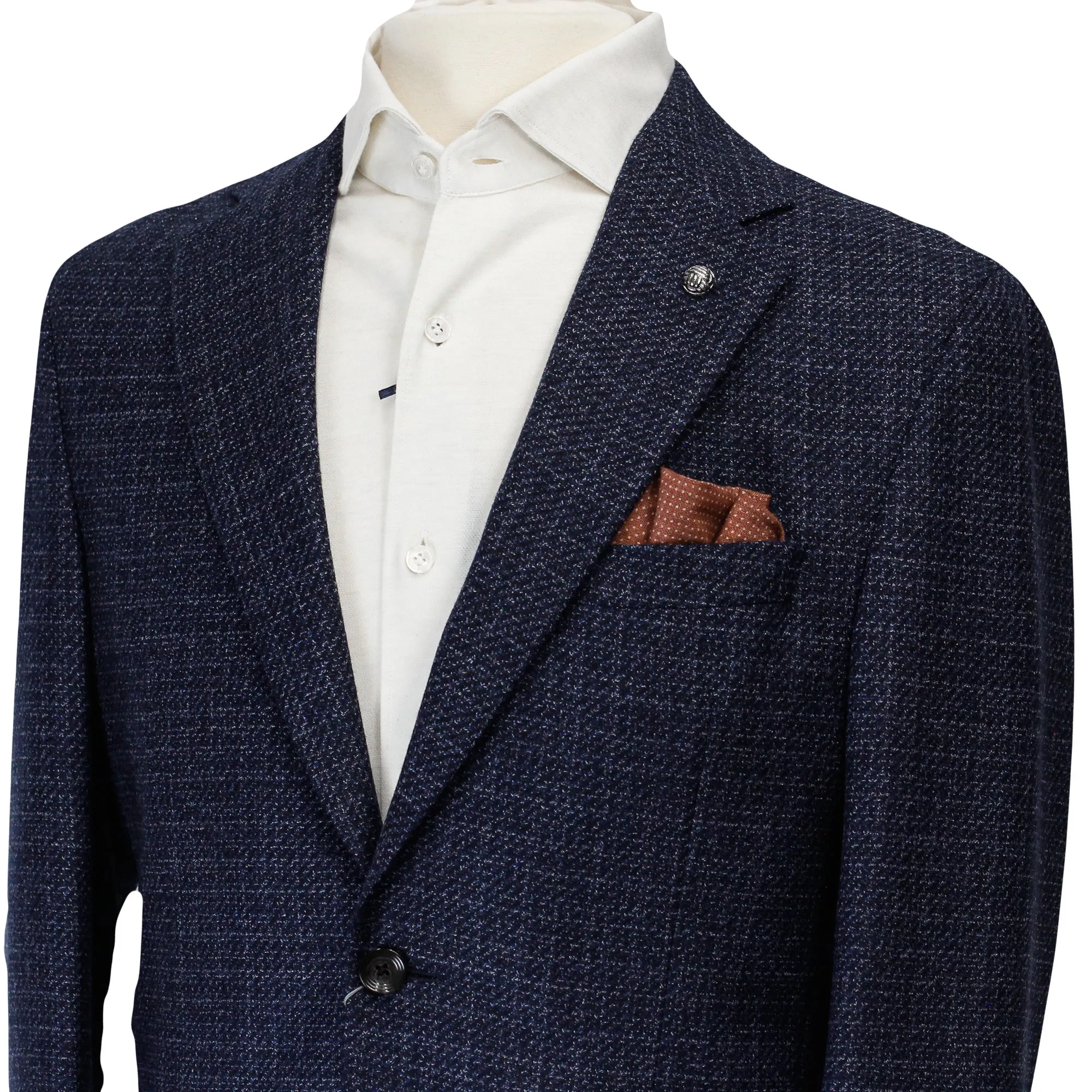 Blue Mélange Knit Morton Contemporary Fit Wool Sport Jacket - Jack Victor