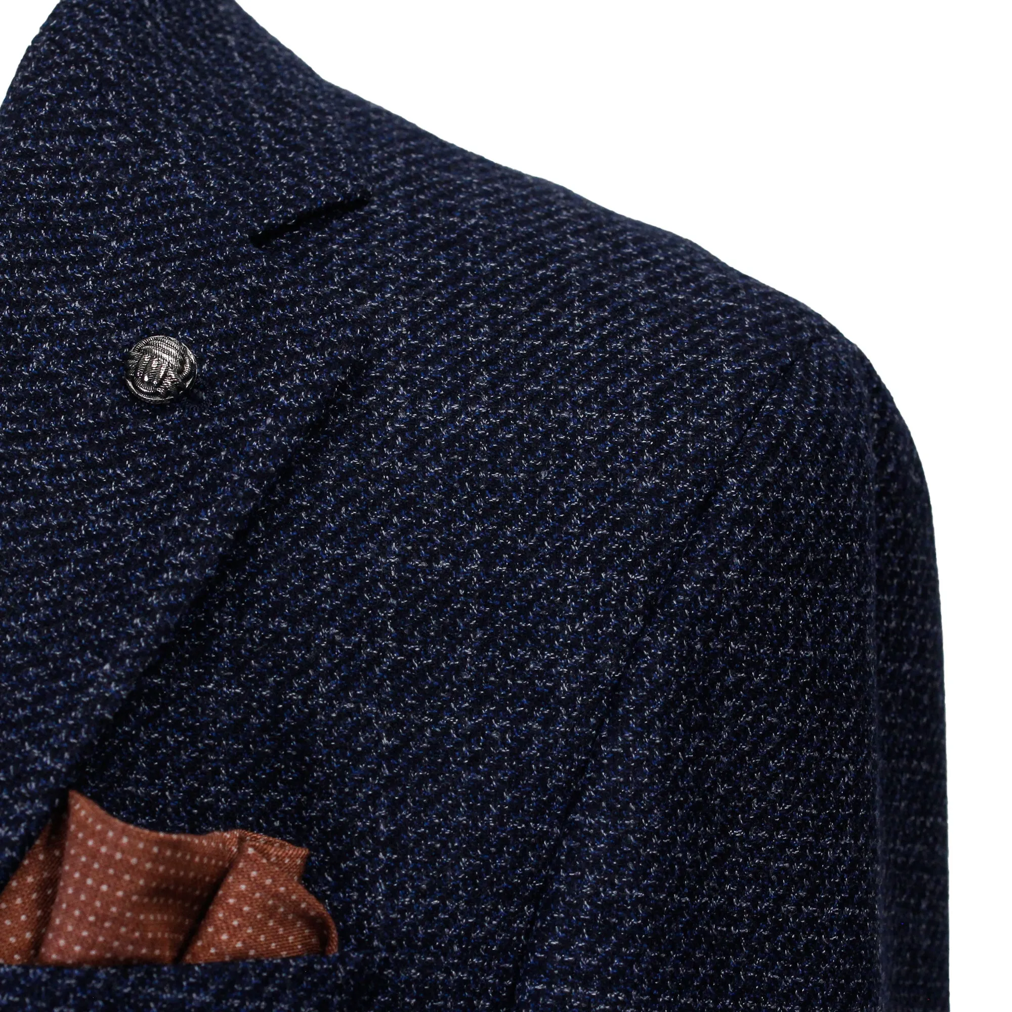 Blue Mélange Knit Morton Contemporary Fit Wool Sport Jacket - Jack Victor