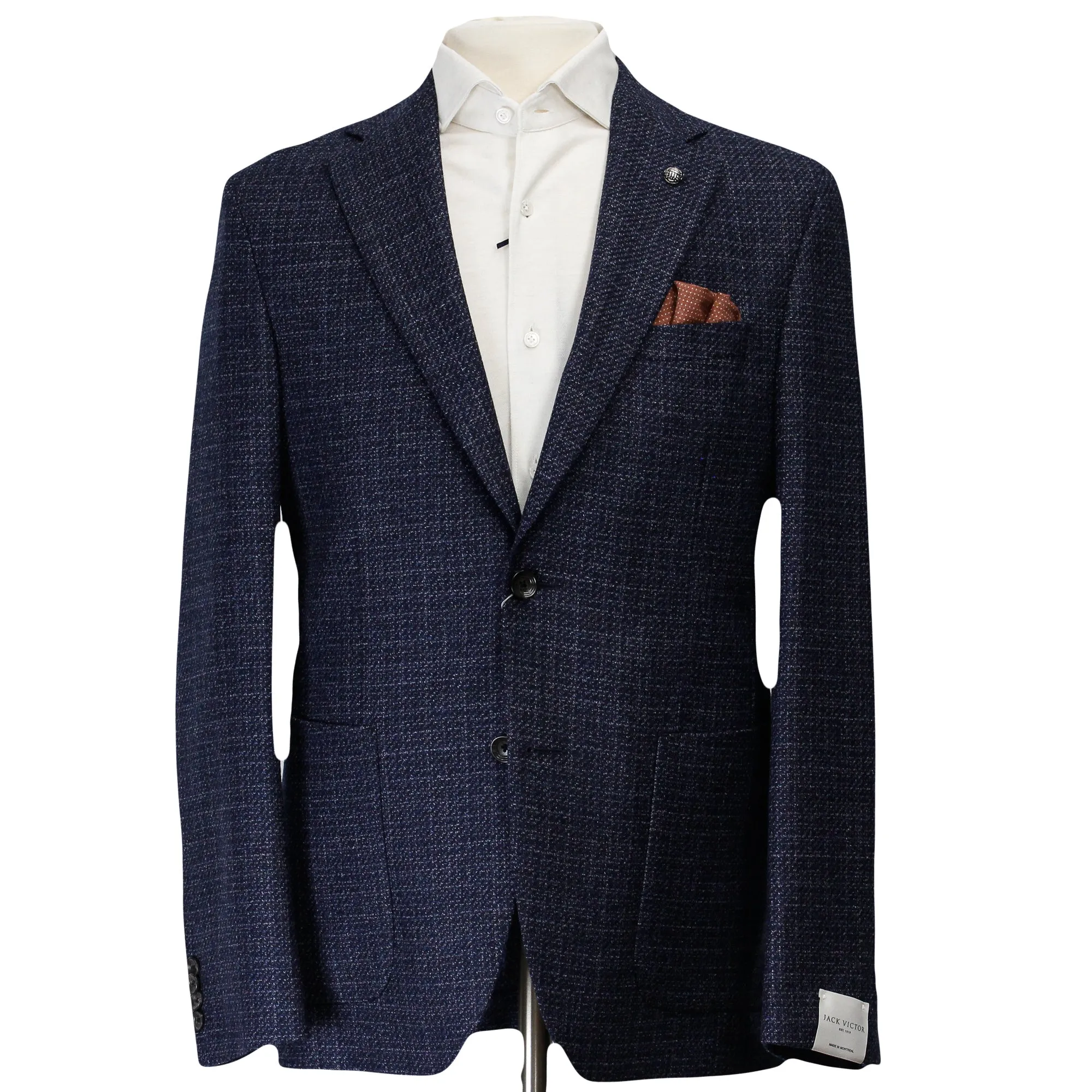 Blue Mélange Knit Morton Contemporary Fit Wool Sport Jacket - Jack Victor