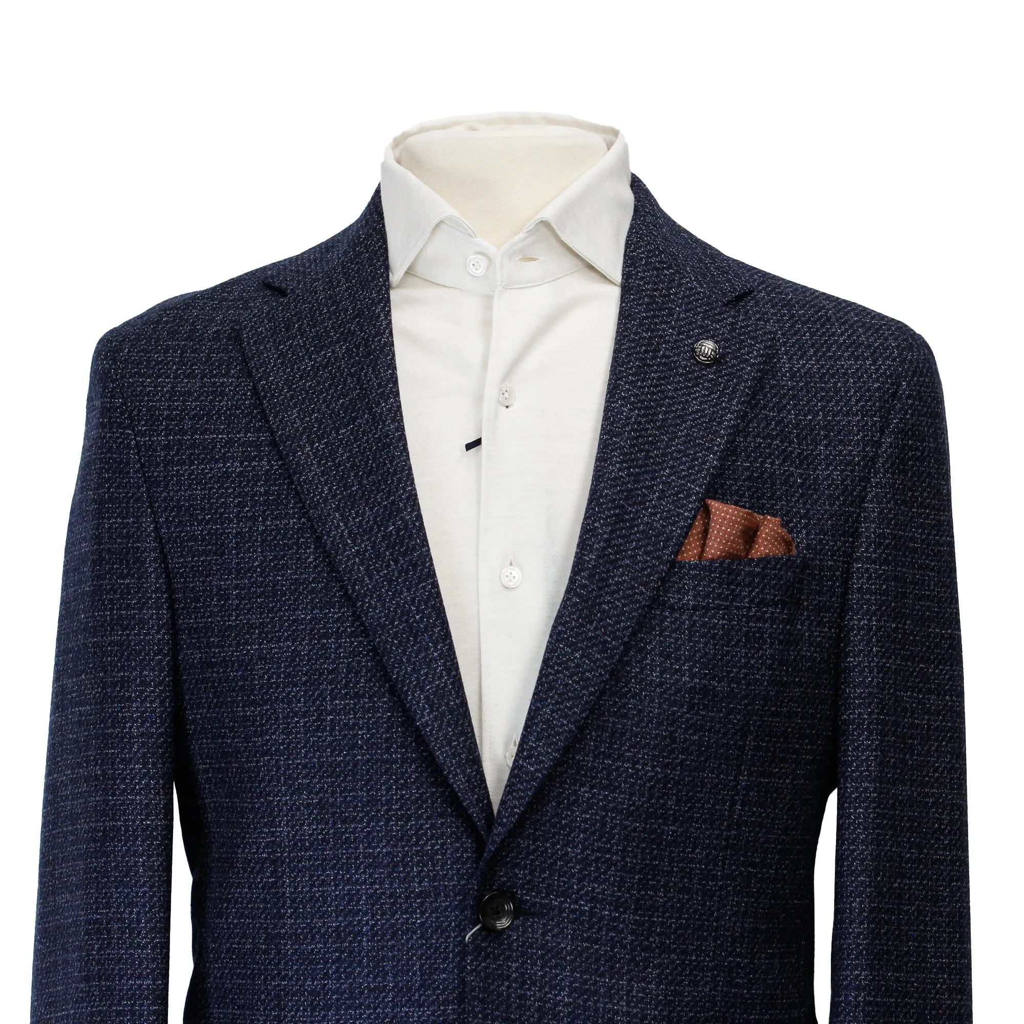 Blue Mélange Knit Morton Contemporary Fit Wool Sport Jacket - Jack Victor