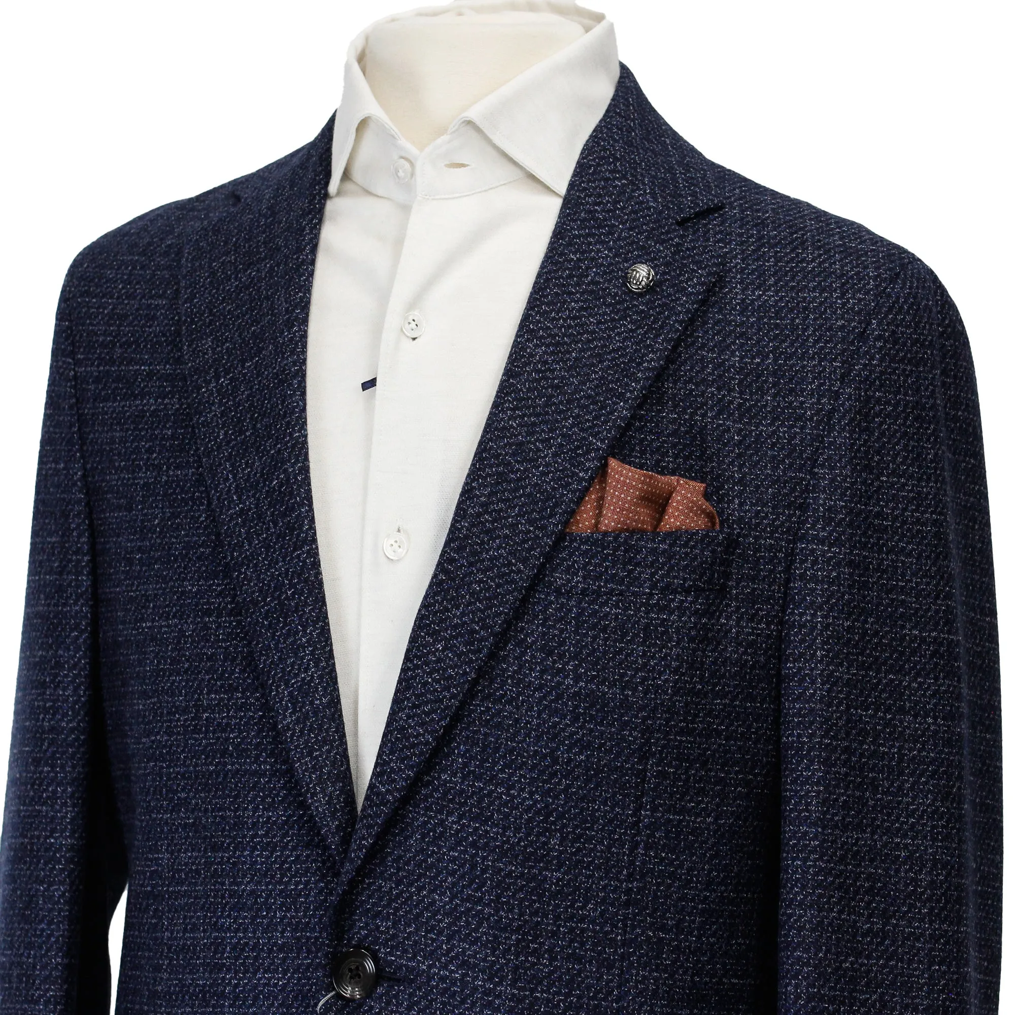 Blue Mélange Knit Morton Contemporary Fit Wool Sport Jacket - Jack Victor