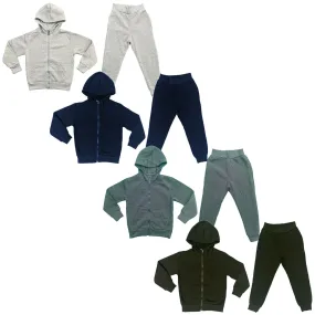 Boys Girls Kids Plain Tracksuit Hoodie Joggers Fleece Jogging Bottoms School PE