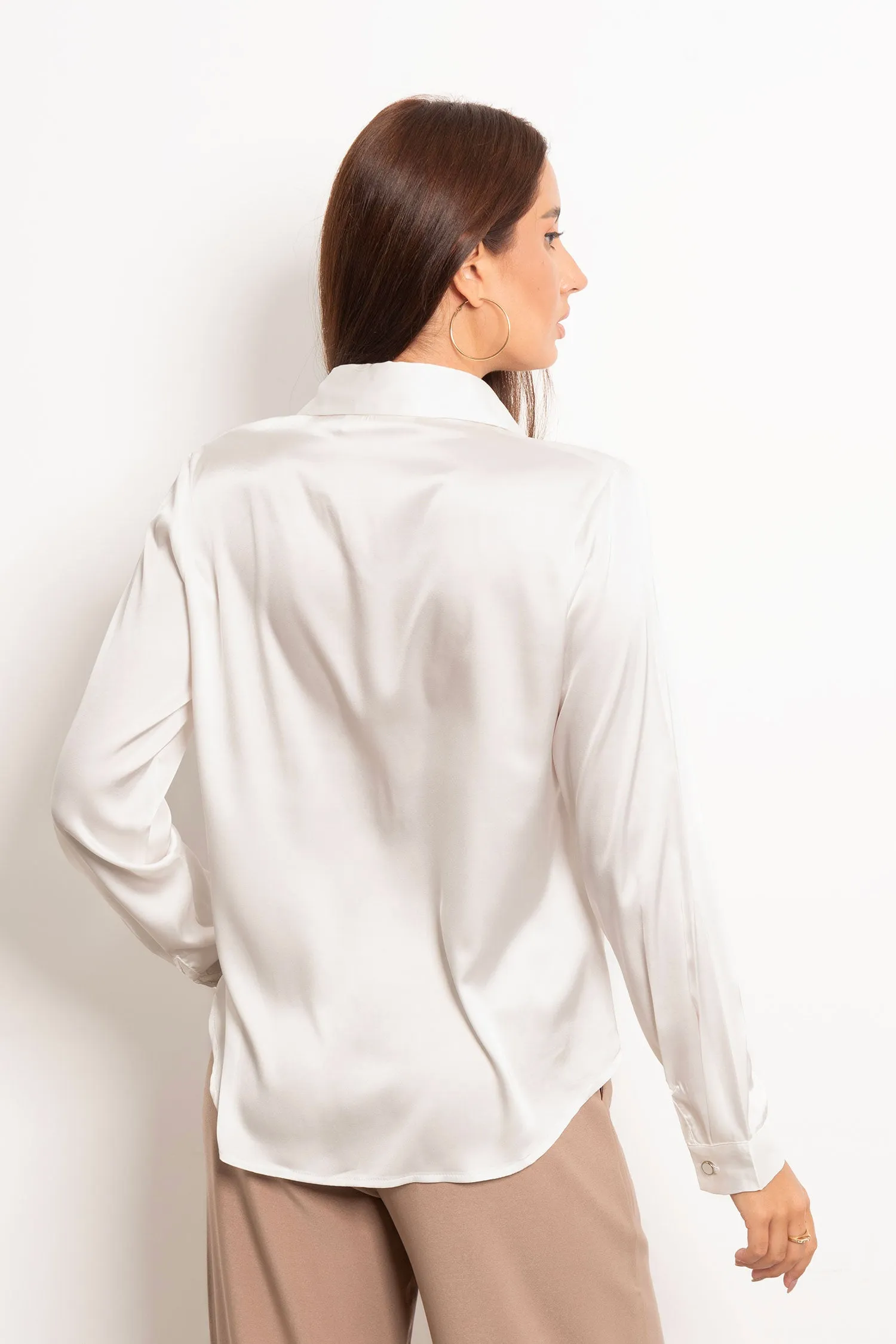 Button Satin Blouse - Mitcha Label