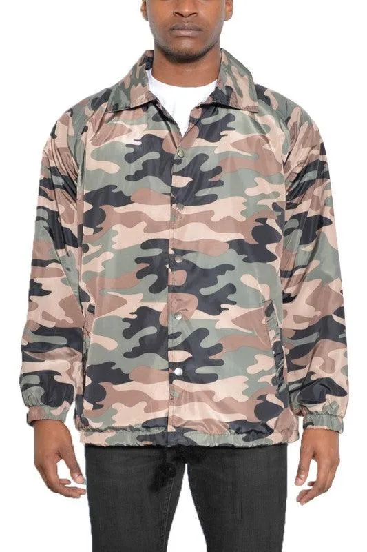 Camo Print Coachs Jacket