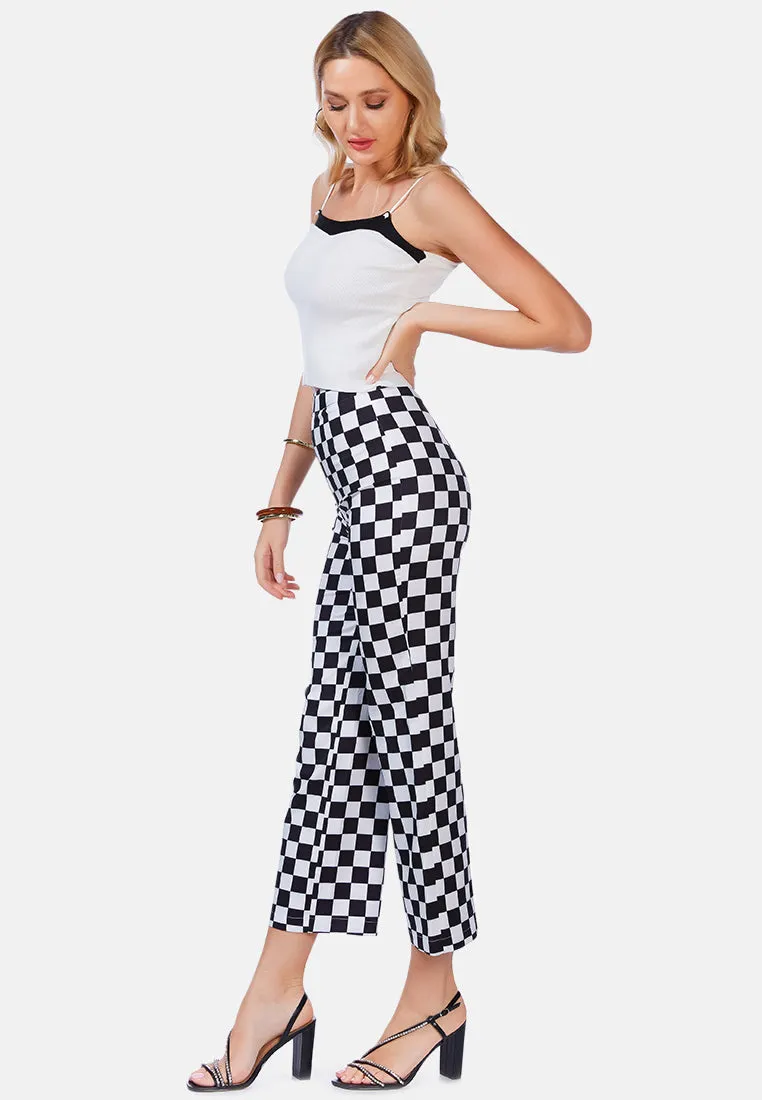 Checkerboard Culottes Pants