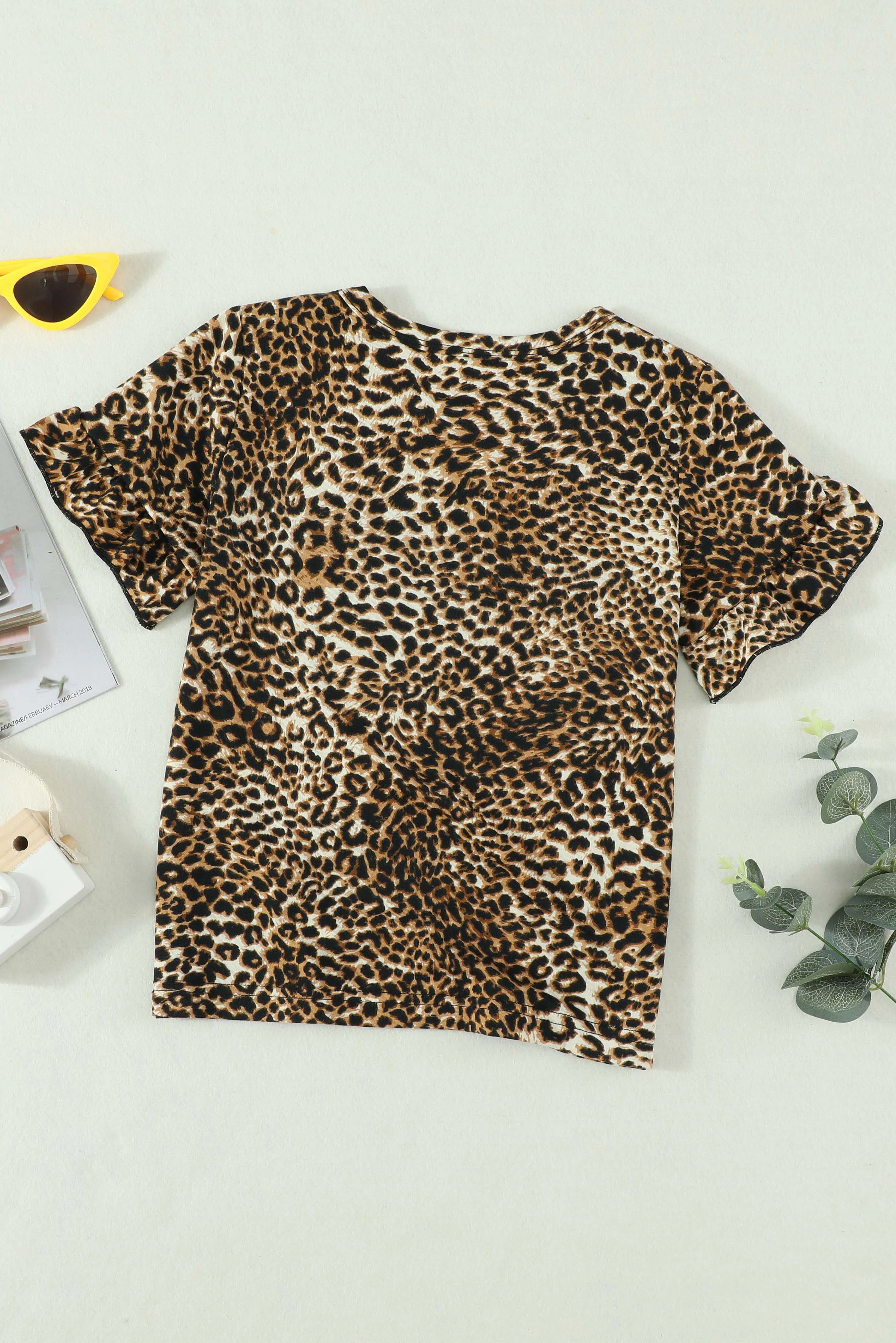 Cheetah Print Short Sleeve Blouse Mommy & Me Outfit