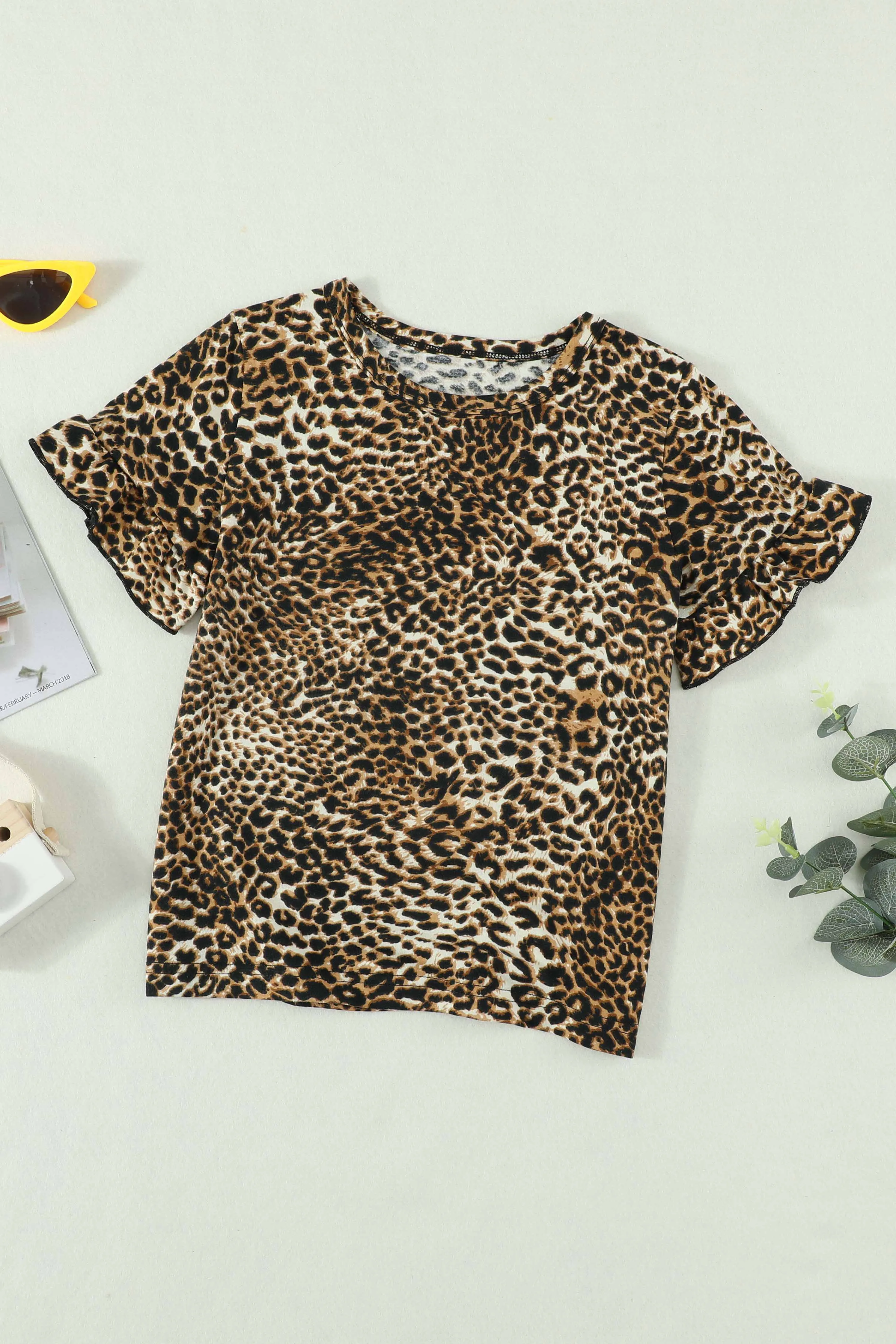 Cheetah Print Short Sleeve Blouse Mommy & Me Outfit