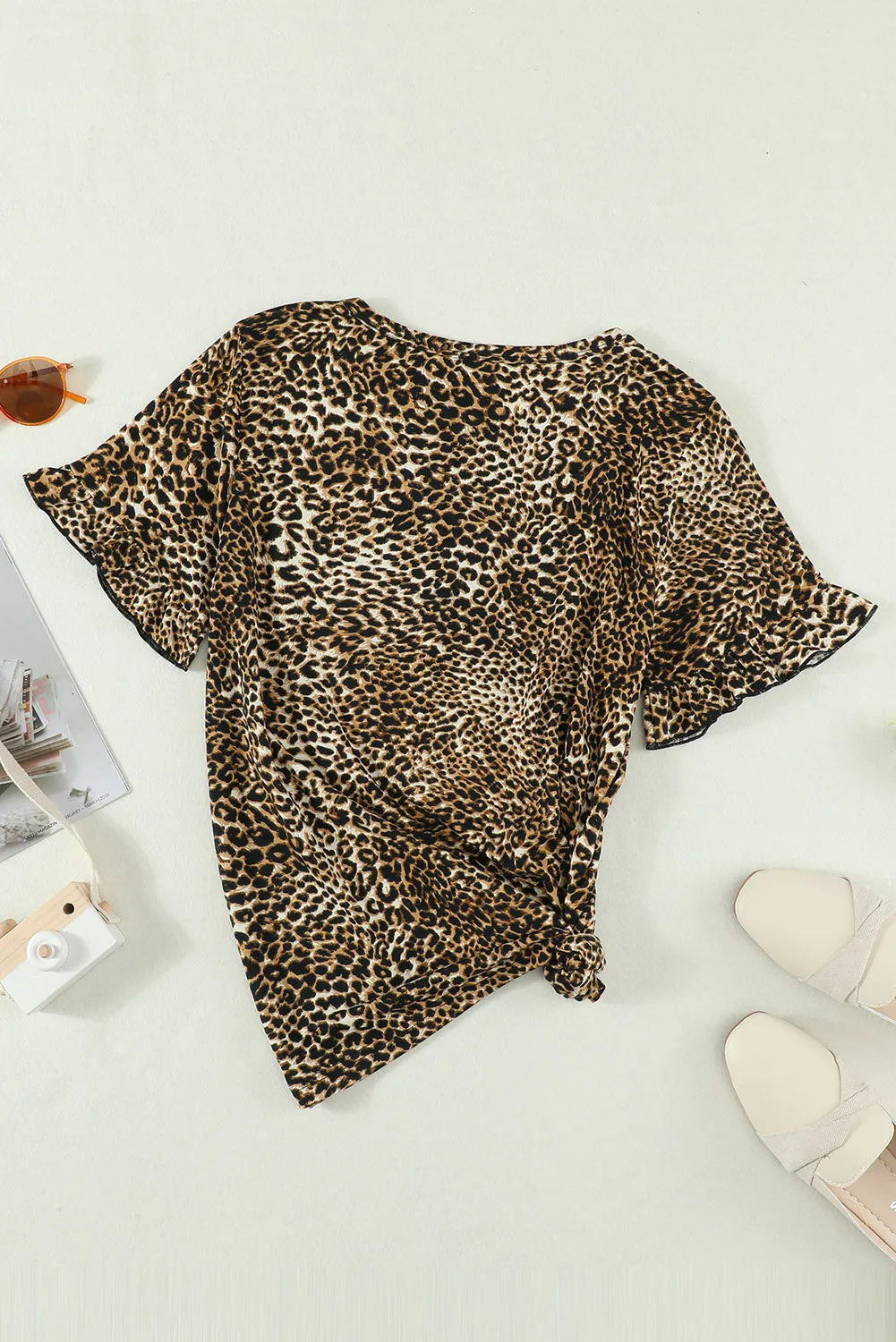 Cheetah Print Short Sleeve Blouse Mommy & Me Outfit