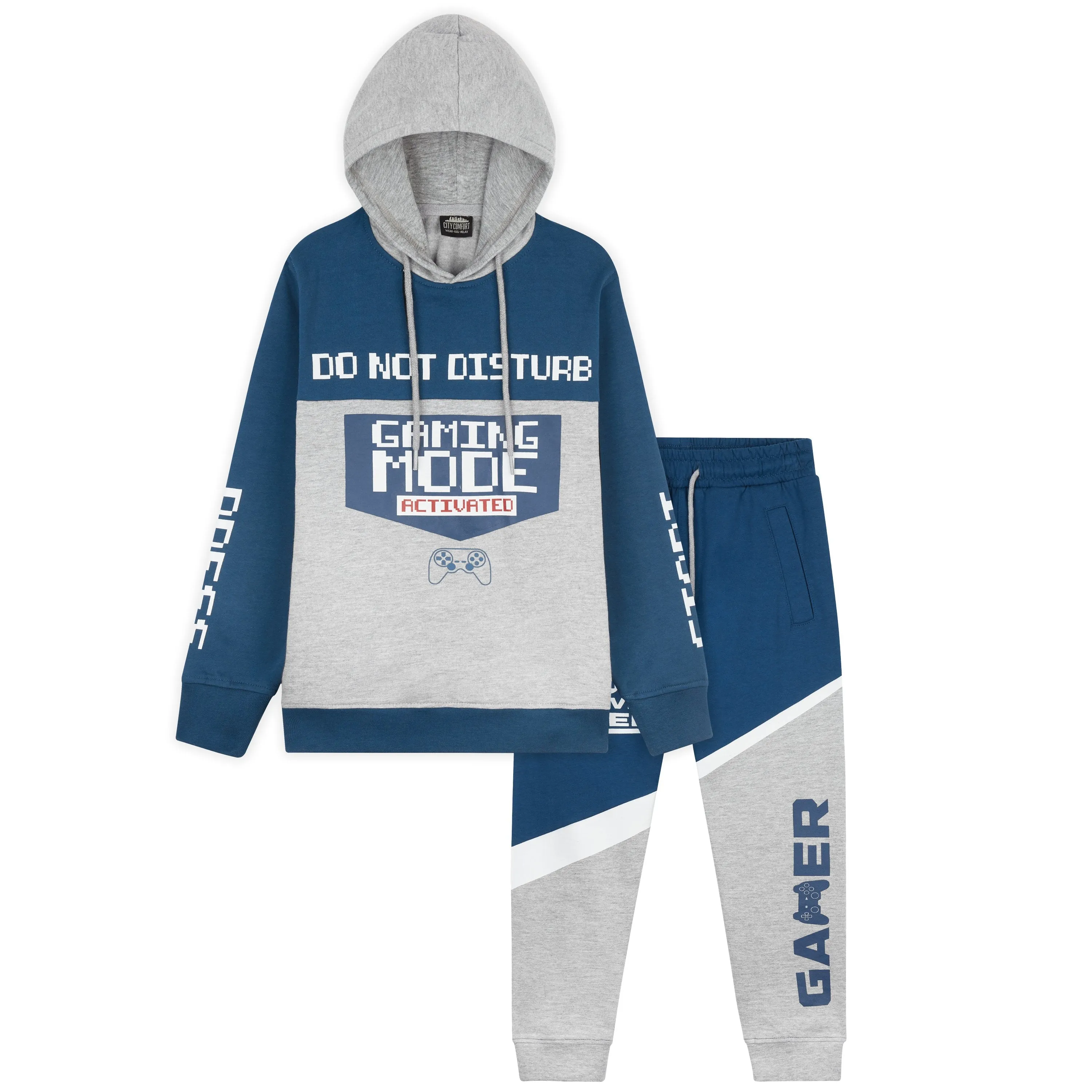 CityComfort Boys Navy&Grey Tracksuit, Gaming Boys Hoodies and Joggers