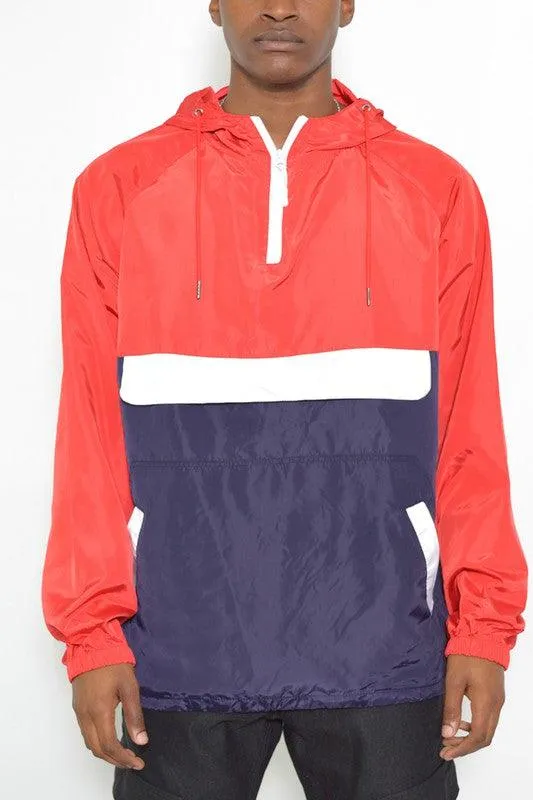 Color Block Jacket Pullover Windbreaker