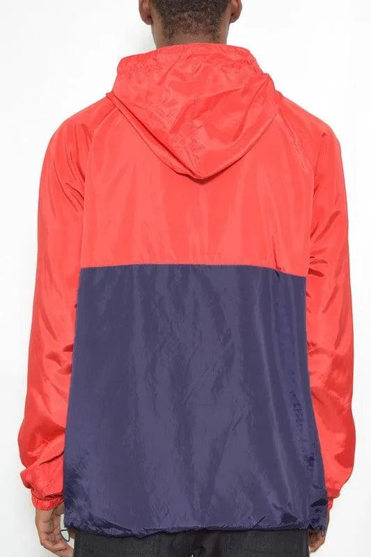 Color Block Jacket Pullover Windbreaker