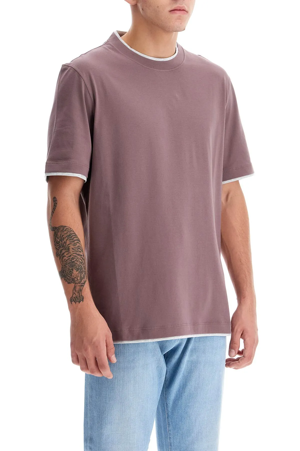 cotton t-shirt with faux layering