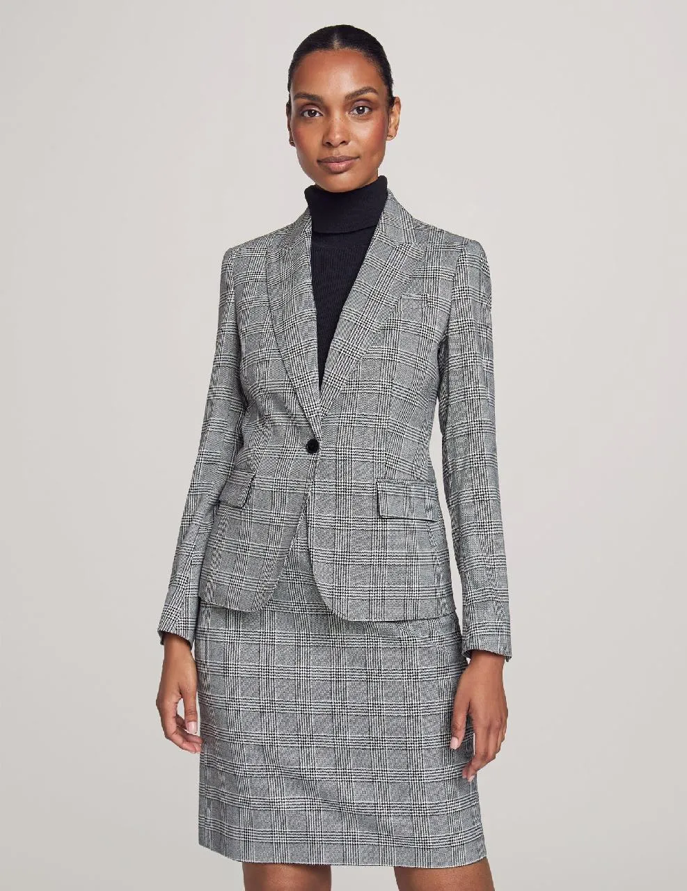 Executive Collection Plaid Jacket with Skirt