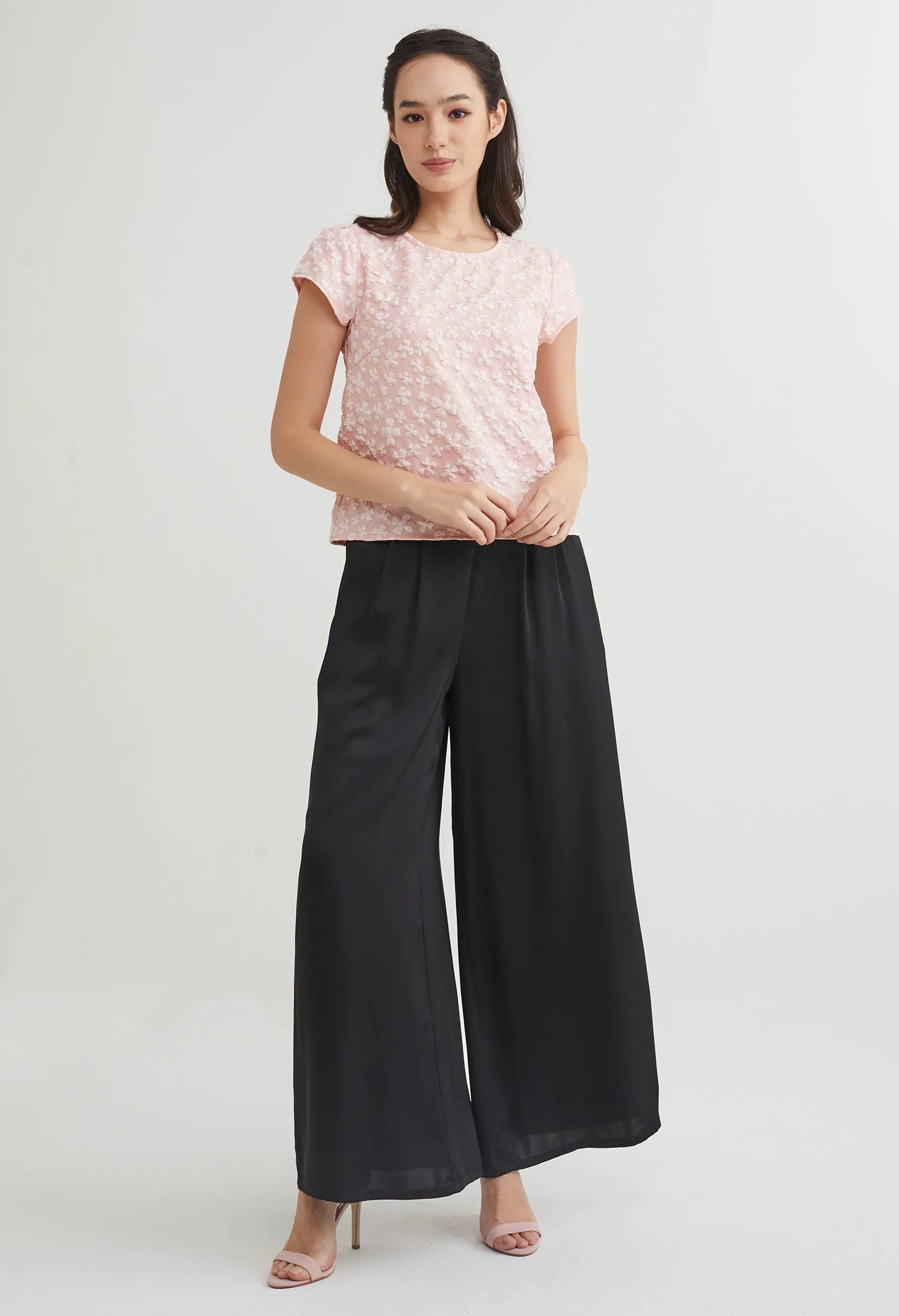 Floral Embossed Jacquared Top