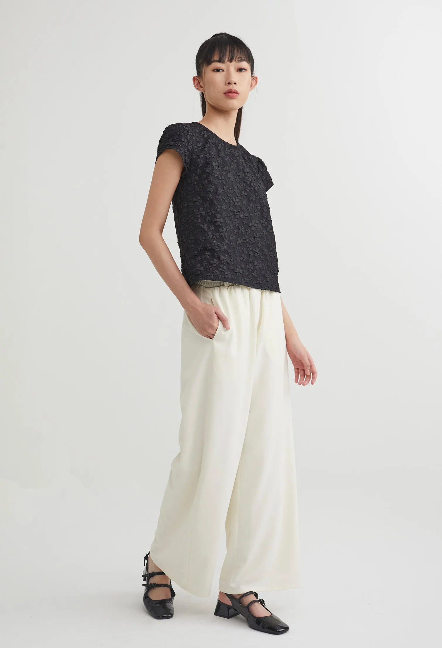 Floral Embossed Jacquared Top