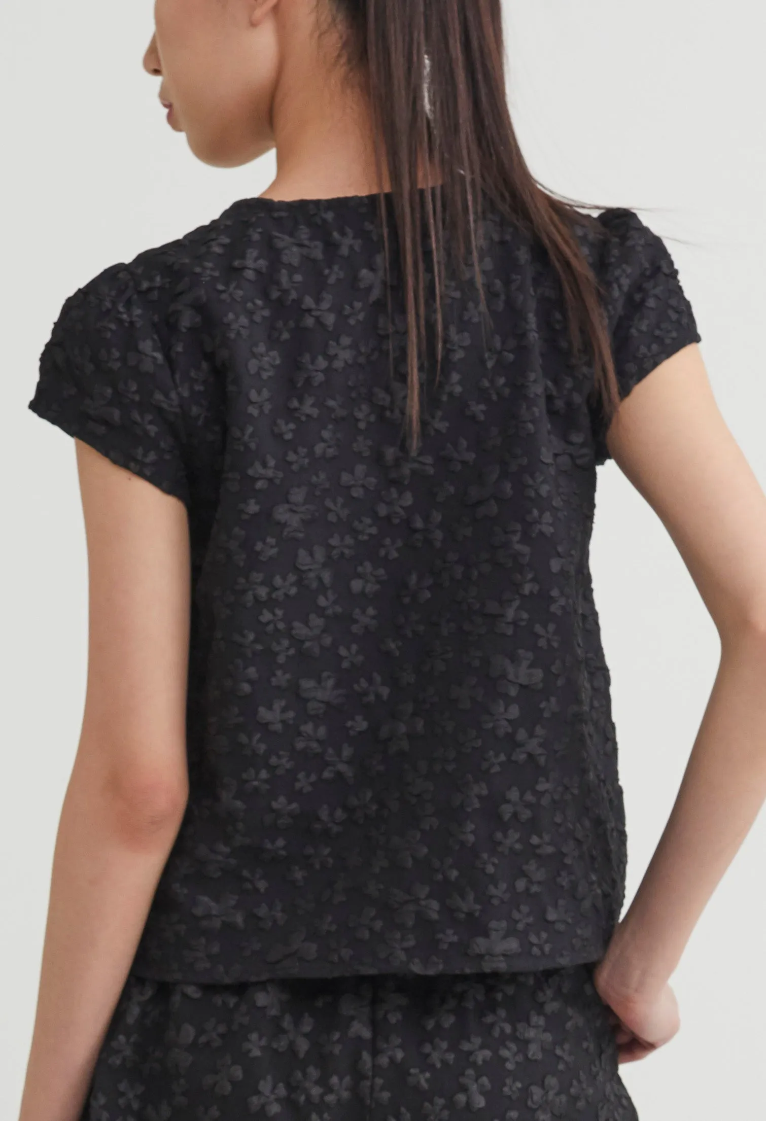 Floral Embossed Jacquared Top