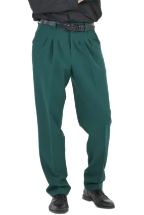 Forest Green Tango Pants With Three Pleats