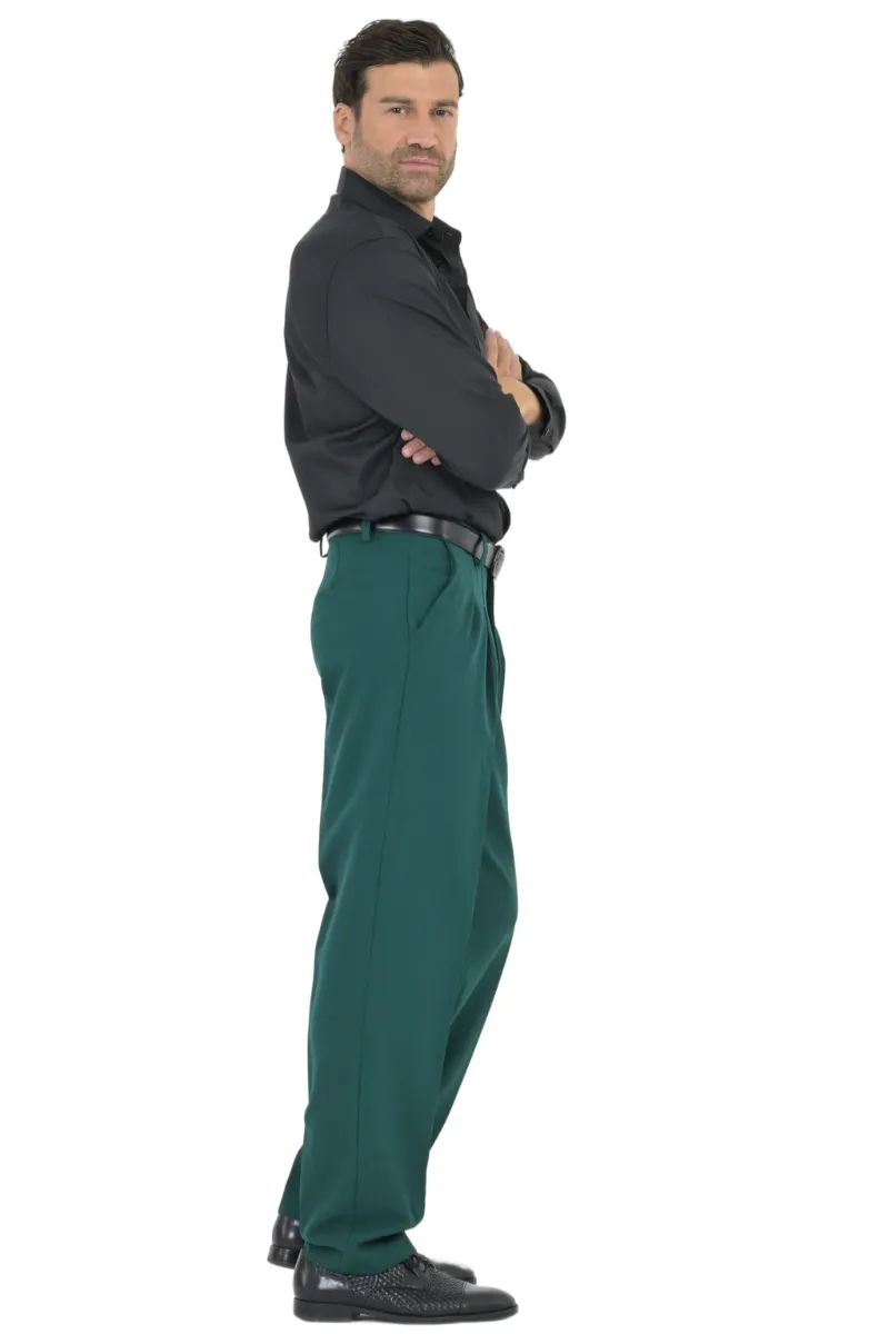 Forest Green Tango Pants With Three Pleats