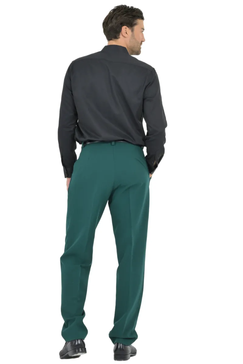 Forest Green Tango Pants With Three Pleats