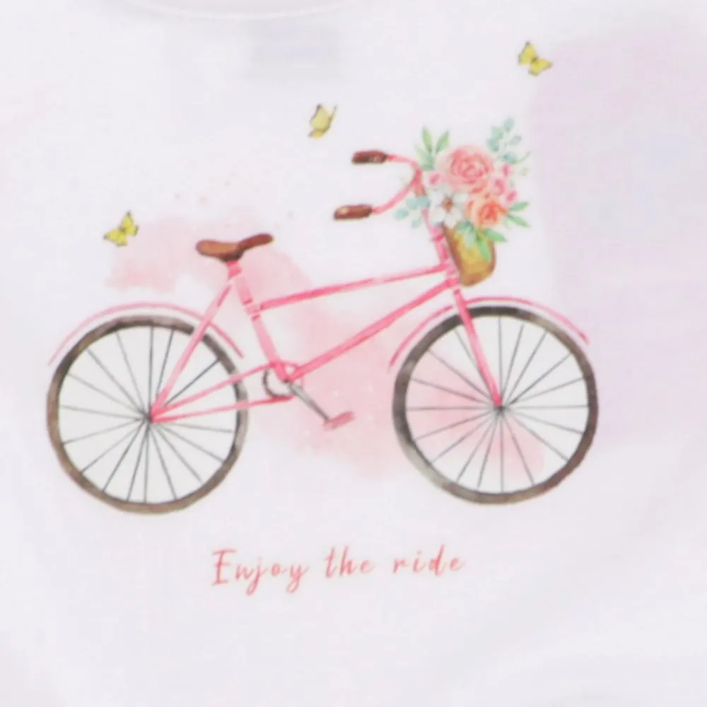 Girls T-Shirt Ride - Bright White