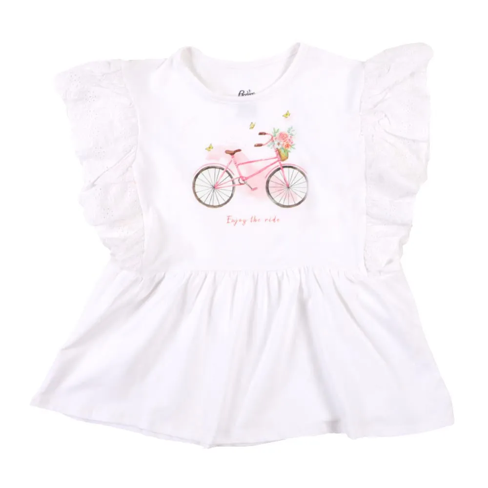 Girls T-Shirt Ride - Bright White