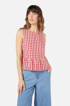 Greta Check Shell Top