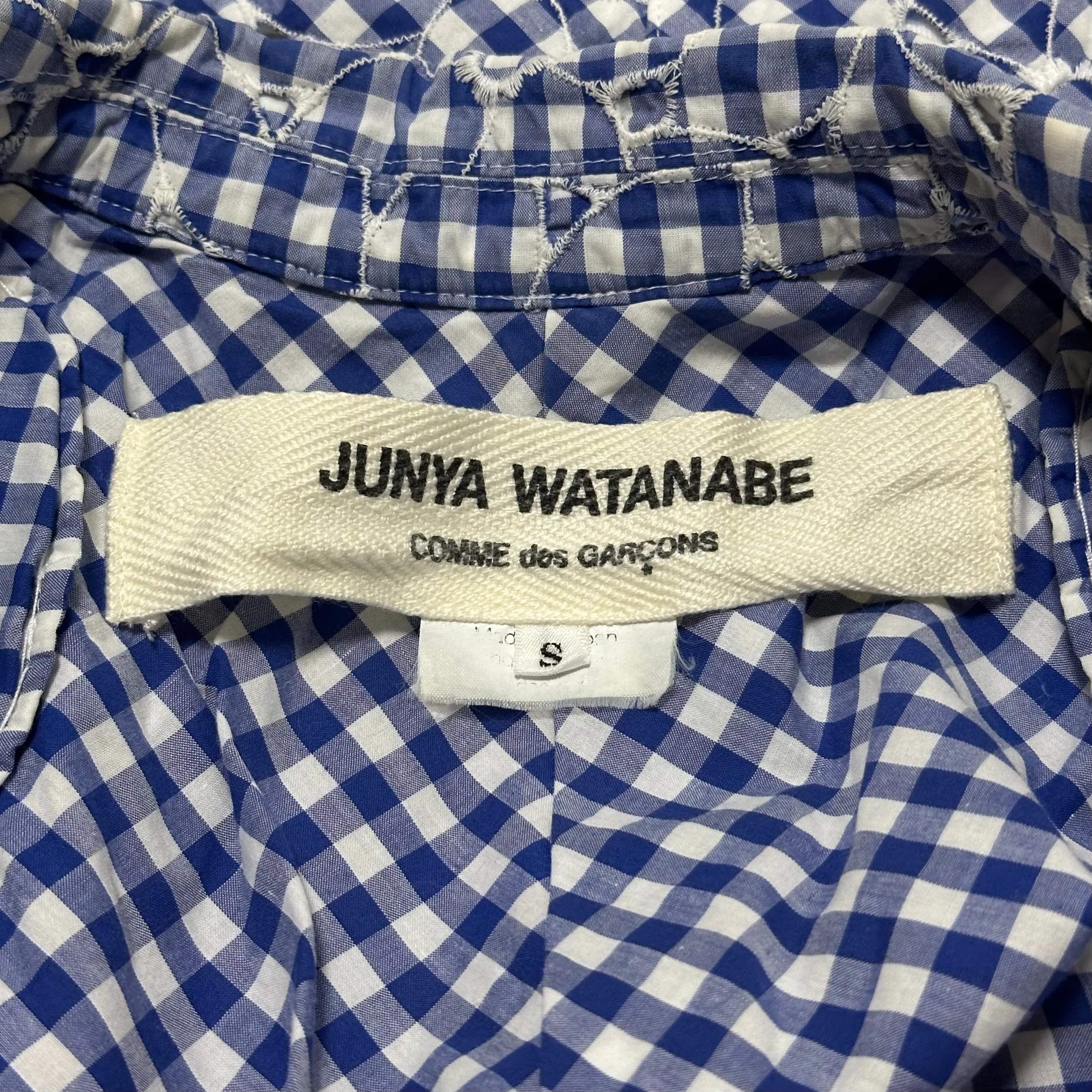 JUNYA WATANABE Spring Summer 2009 Embroidered Gingham Checkered Blazer Jacket