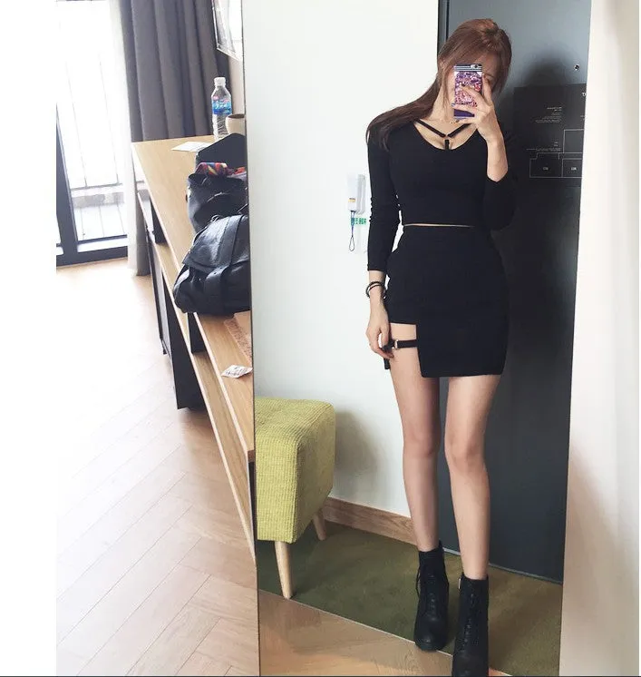 Korea Personality Niche Slim Look Hip Flattering Sexy Skirt