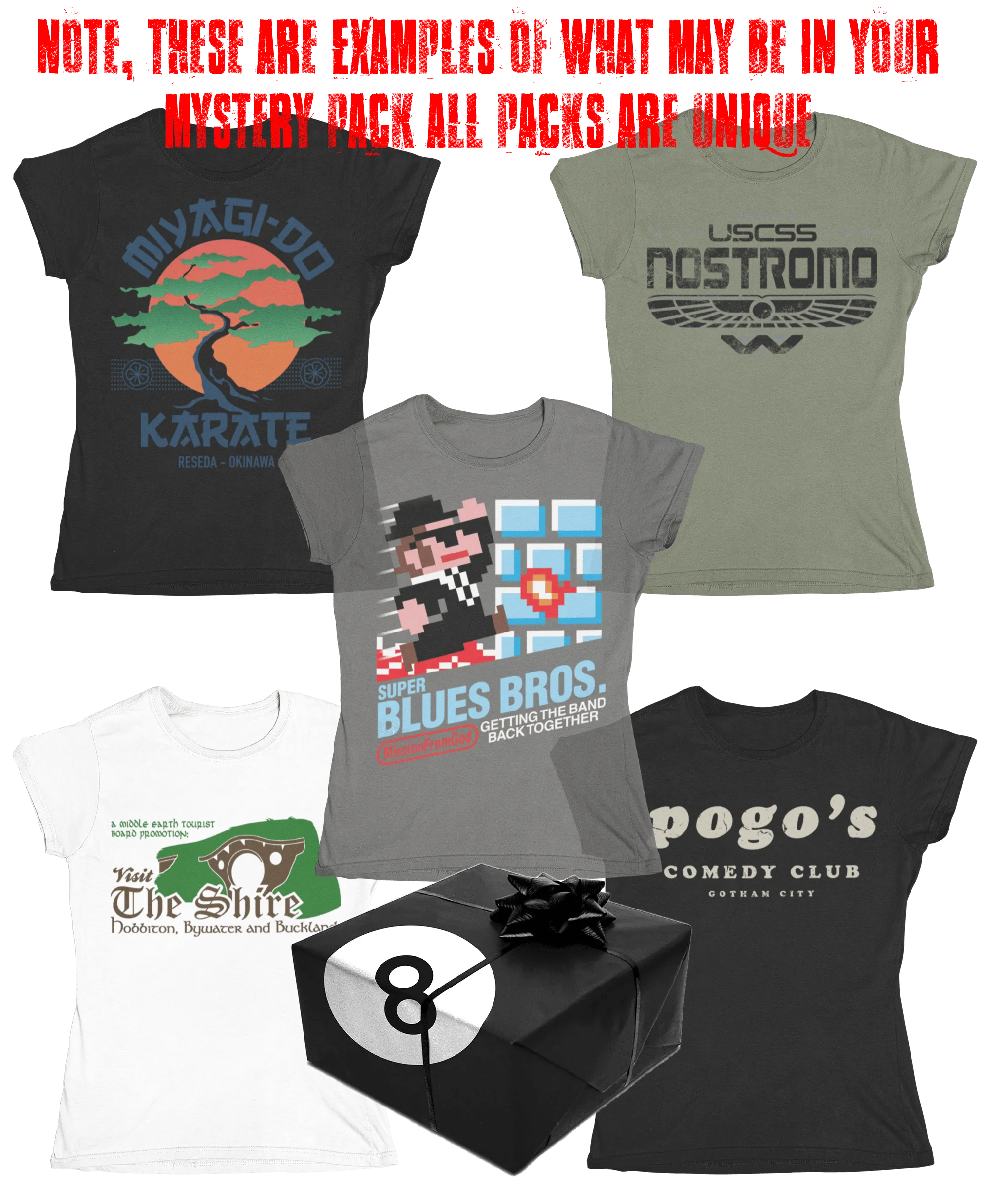 Ladies Movie Tees Mystery Box Pack of 5