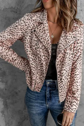 Leopard Print Zipper Jacket