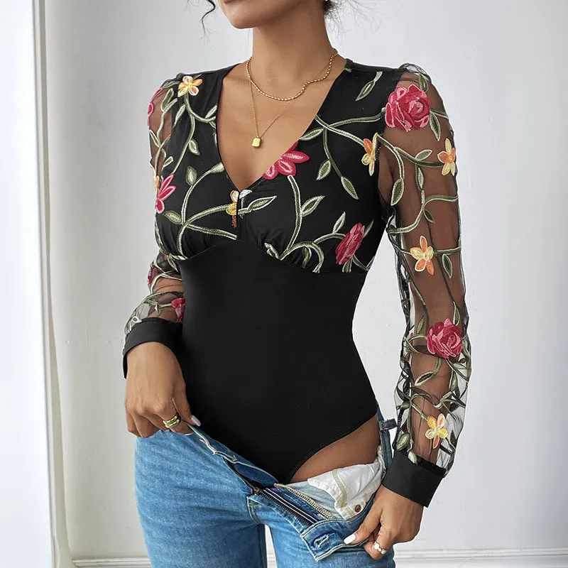 Long Sleeve Bodysuits for Women Tummy Control Slimming