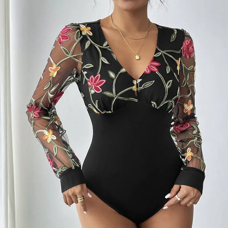 Long Sleeve Bodysuits for Women Tummy Control Slimming