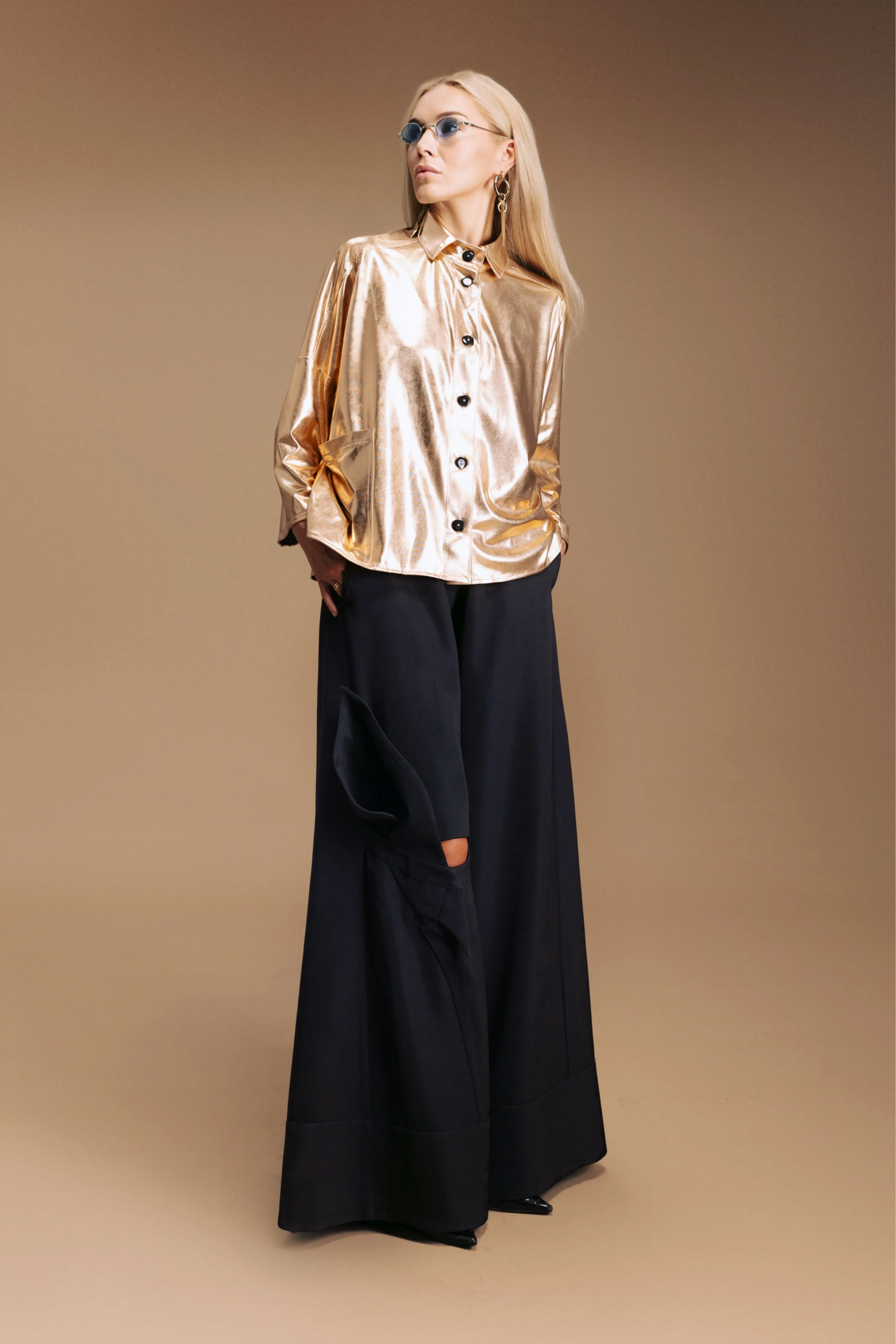 Loose Fit Shirt Metallic Bronze