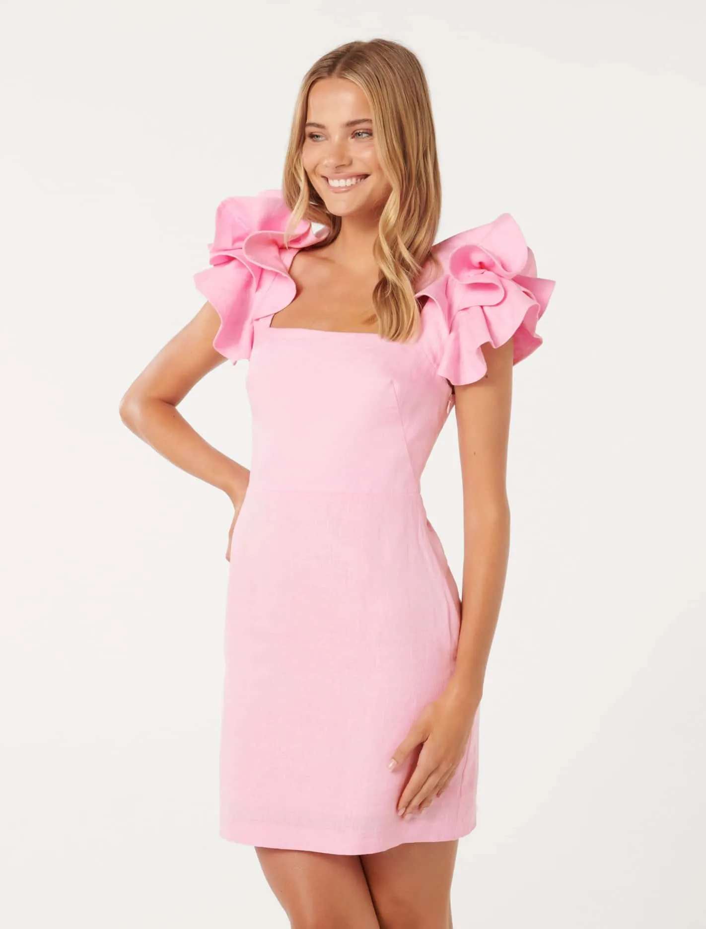 Mackenzie Ruffle Sleeve Mini Dress